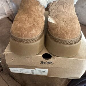 Coach Cream Fuzzy Interior